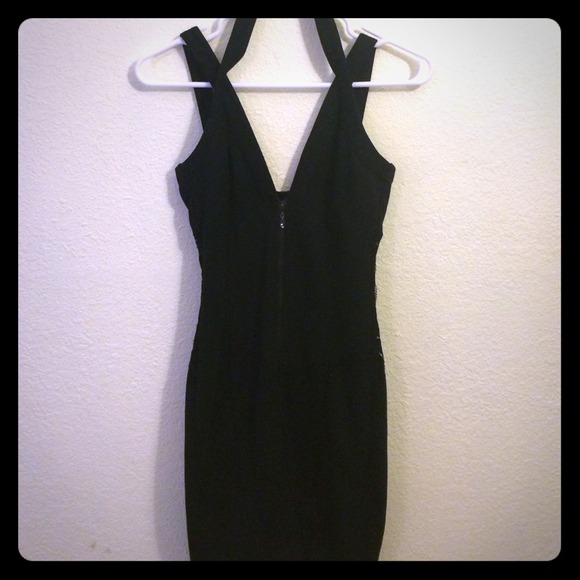 Zip up black foreign exchange clubbing dress SM