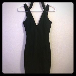 Zip up black foreign exchange clubbing dress SM