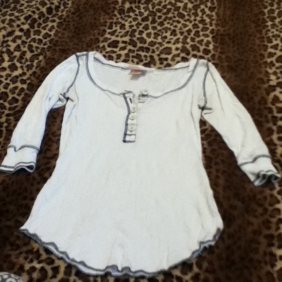 White and navy blue top!