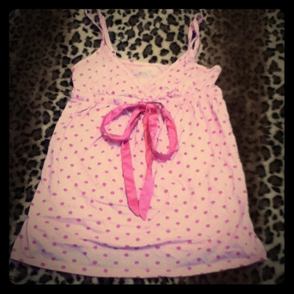 Adorable pink polka dot tank top!