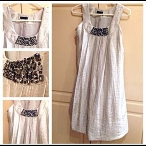 NWOT Silk Dress, metallic shimmery with Stones