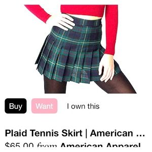 Cute green plaid skirt