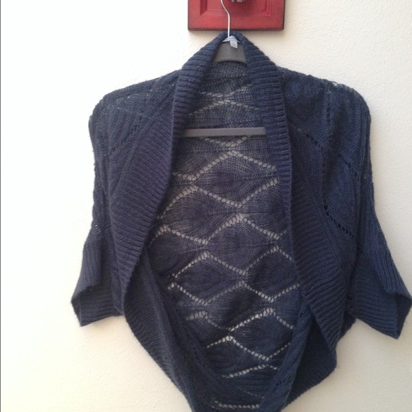 Navy Blue Knit Shawl/Shrug