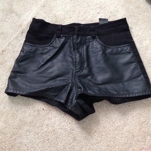 Leather High waisted shorts