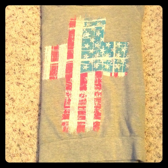 American flag cross sweater TRADED
