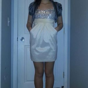 Sequenced top white dress