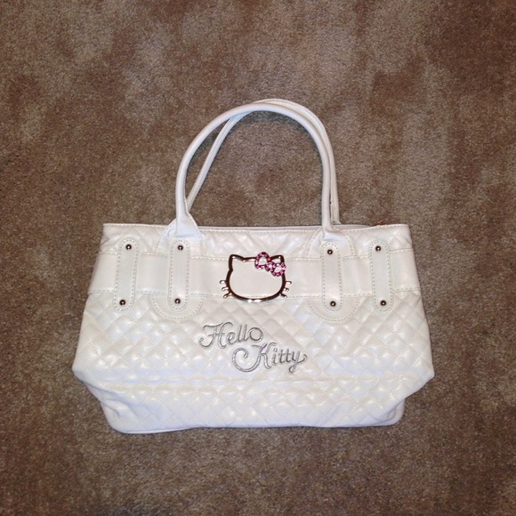 White Quilted Hello Kitty Bag