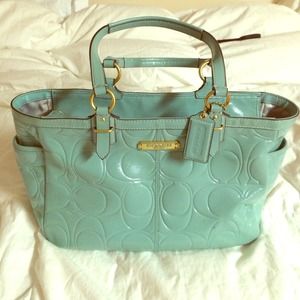 SOLD: Coach light blue leather purse