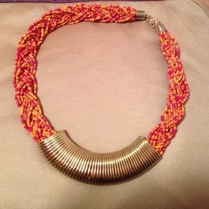Orange beaded necklace
