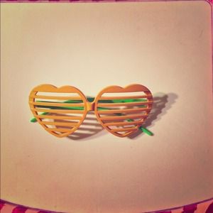 Orange Heart Glasses
