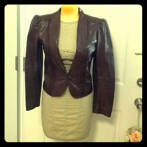 Dark brown leather jacket