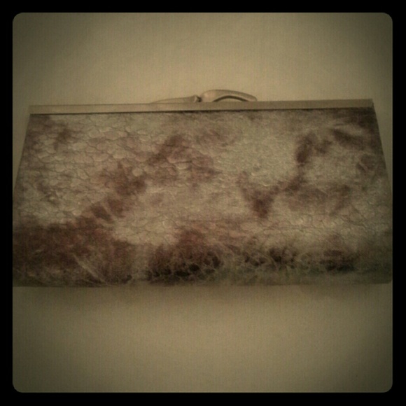 Faux leather clutch