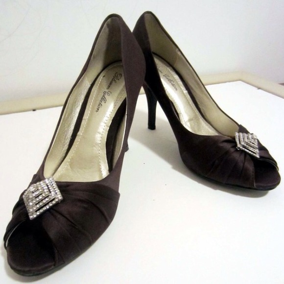 💕Rhinestones buckle satin evening/wedding shoes💕 - Picture 1 of 4