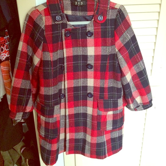 Classic tweed wool blend coat