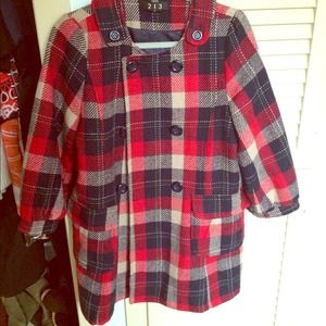 Classic tweed wool blend coat