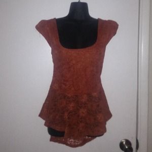 Burnt Orange Lace Top