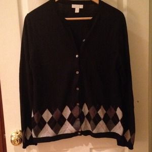 Black and argyle sweater