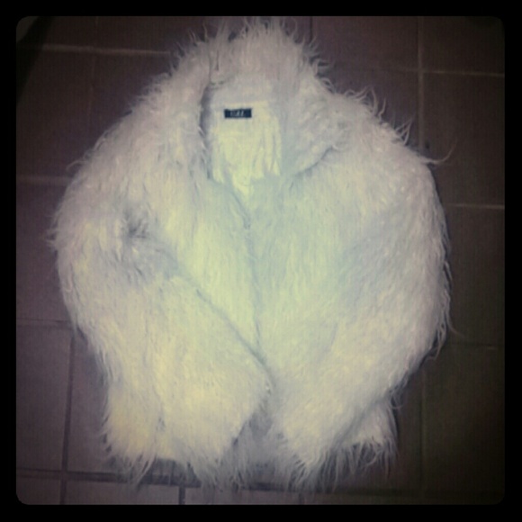 90's furry white raver club kid jacket
