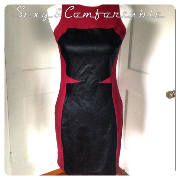 Black & Red Dress. Slim illusion size M/L - Picture 1 of 5