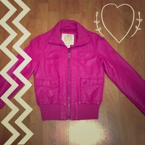 ‼️HOT Pink Wet Seal Faux Leather Jacket ️REDUCED❗️