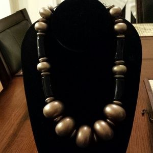 Really cute black and bronze beaded necklace