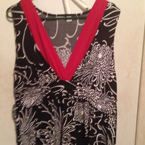 Black white and red border. Fitted to figure