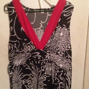 Black white and red border. Fitted to figure