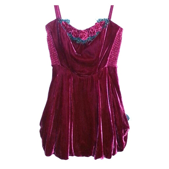 Betsey Johnson Velvet Red Dress