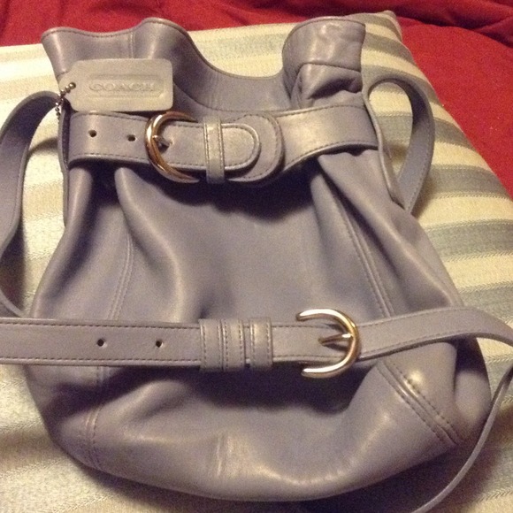 New pic posted, cute little blue Coach bag