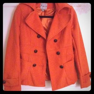 Forever 21 orange peacoat.