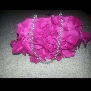 Expressions nyc Hot pink flower petal evening bag