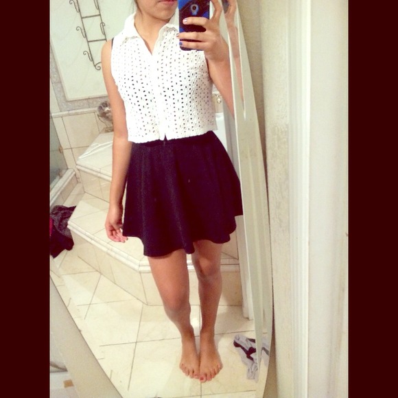 Cotton on basic black skater skirt