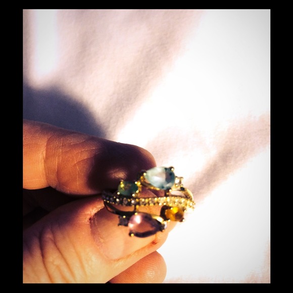 14 k gold ring with colored stones. Size 10