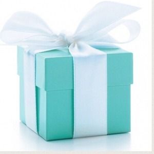 Tiffany blue boxes w/white ribbon