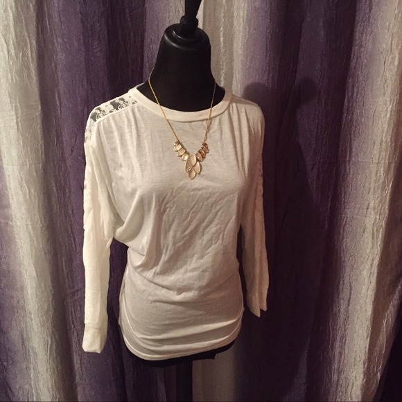 Tops - White Lace Dolman Top