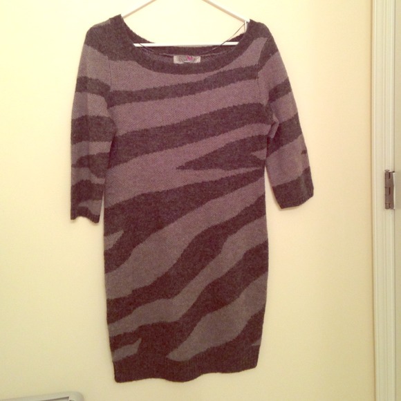 Gray on gray animal print sweater