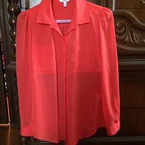 Sheer pink/orangish long sleeve