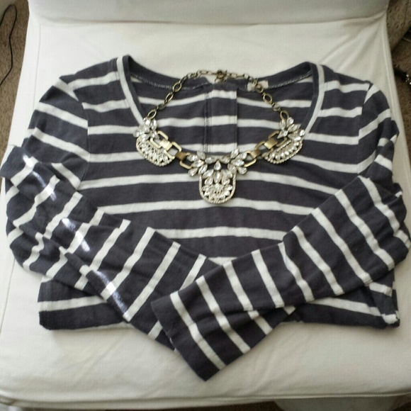RESERVED FOR CPANGMAN : J. CREW Striped T/Necklace