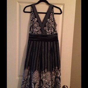 Worn once.  Black and White Dress.