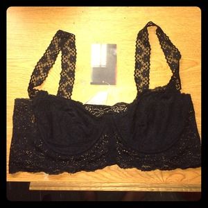 Lace Pull on Bra Top Black/Noir
