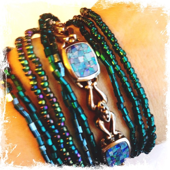 ⬇️2/26 925 Sterling Silver Opal mosaic Bracelet