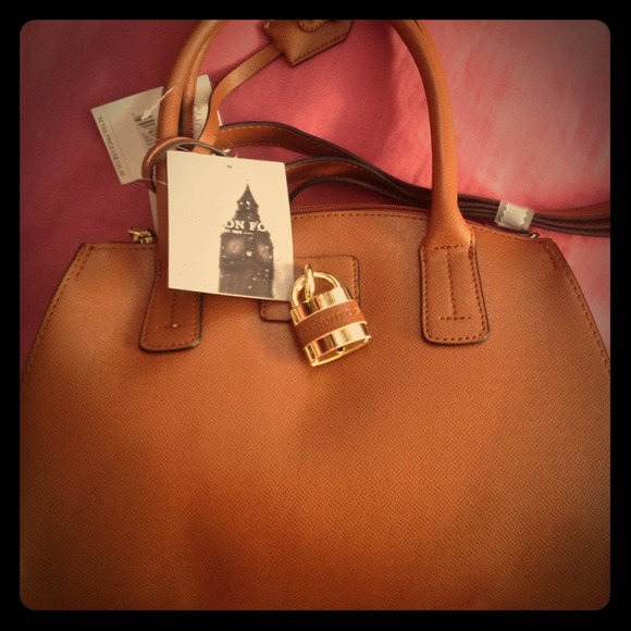 London fog brown satchel bag