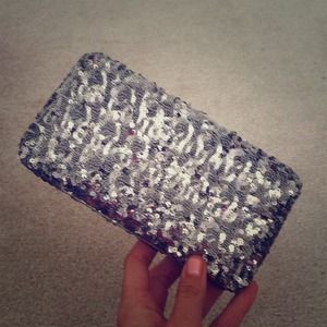 Silver/grey sequined clutch Silver/grey sequined clutch