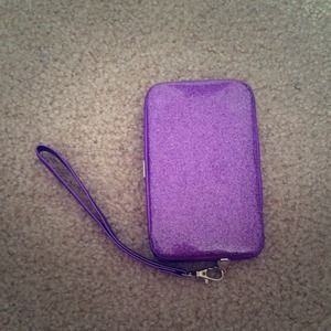 Sparkly purple iPhone wristlet