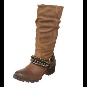 BCBG Maxazria Tahlia Suede Chain Motorcycle boots