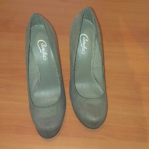 Cindies Grey Chunky Pumps