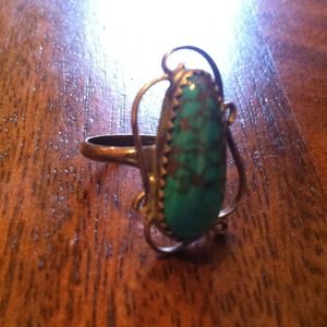 Vintage turquoise metal ring