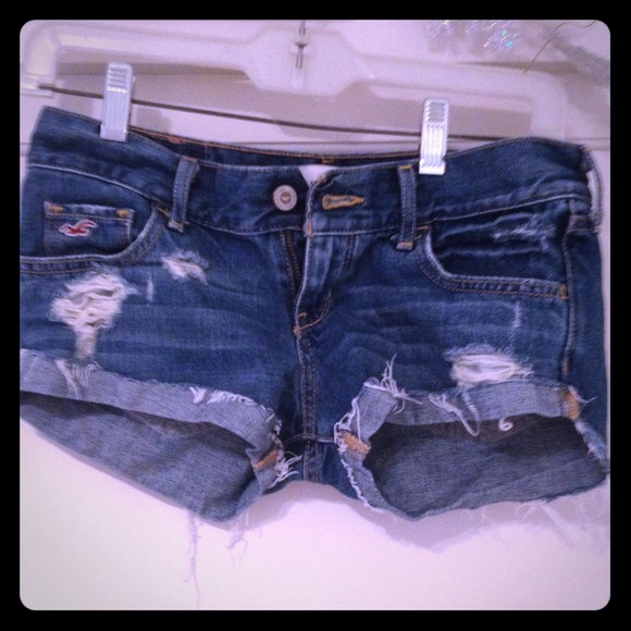 Hollister denim cuffed shorts