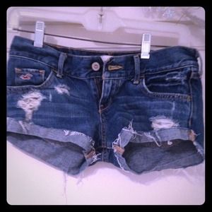 Hollister denim cuffed shorts