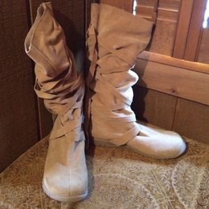 Jeffrey Campbell frontier tan lace boots